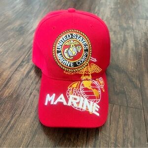 USMC Marines red embroidered hat